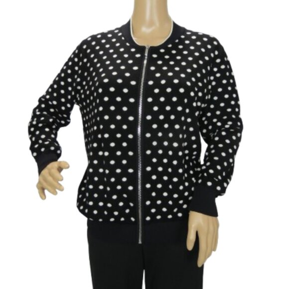 Max Mara Weekend Black and White Polka-dot Cardigan - Picture 1 of 7